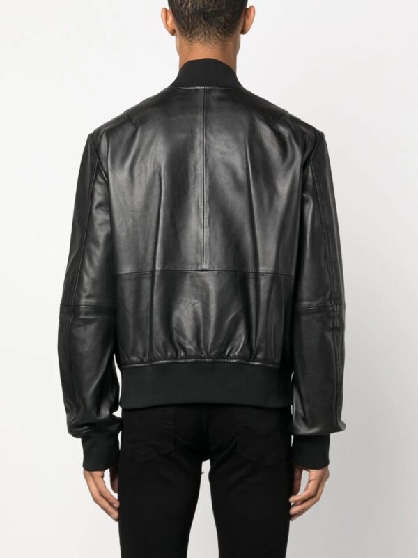 Versace Jeans Couture  logo-embroidered leather jacket - Image 4
