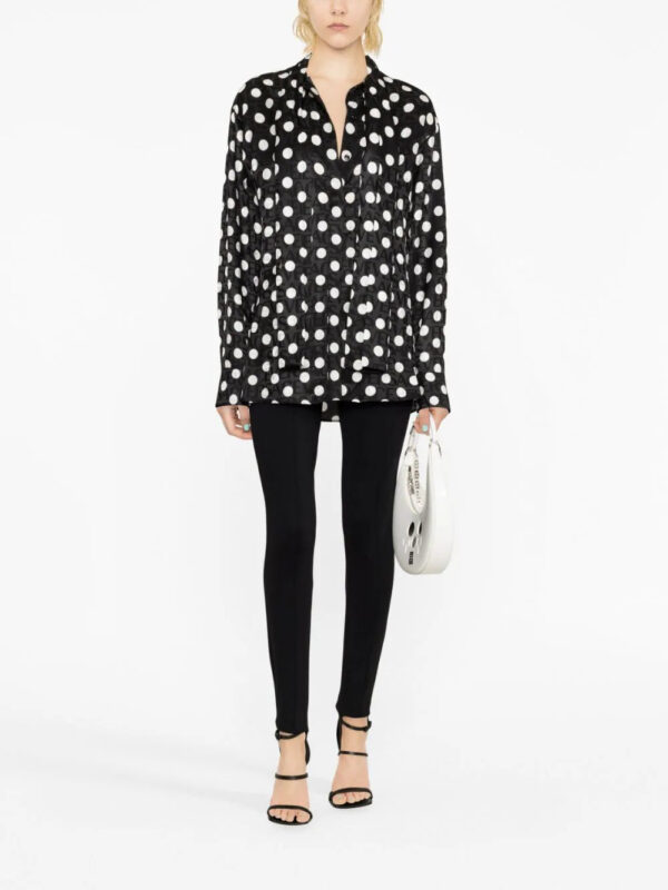 Versace  polka-dot logo-print blouse - Image 2