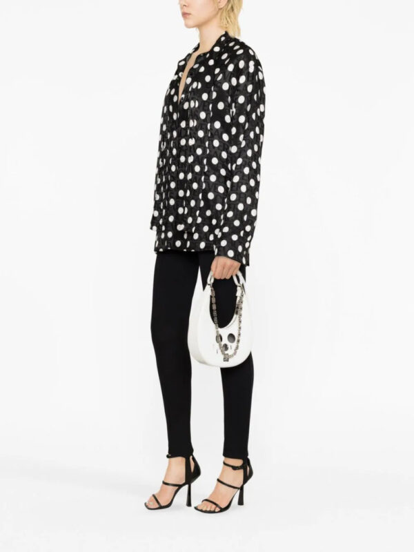 Versace  polka-dot logo-print blouse - Image 3