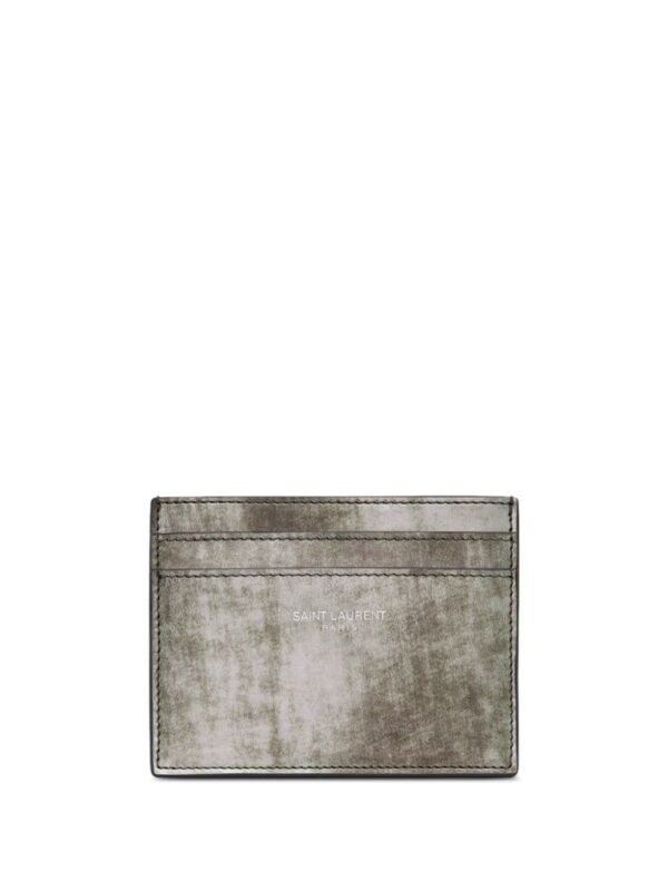 Saint Laurent abstract-print leather cardholder