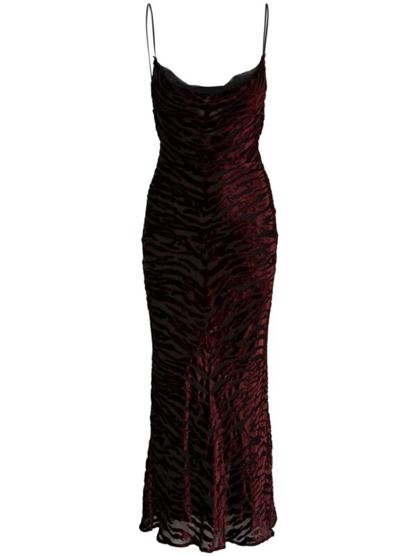 Saint Laurent zebra-print devoré-effect dress
