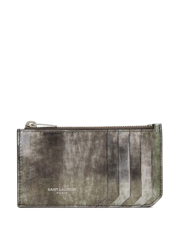 Saint Laurent Paris Fragments logo-embossed leather cardholder