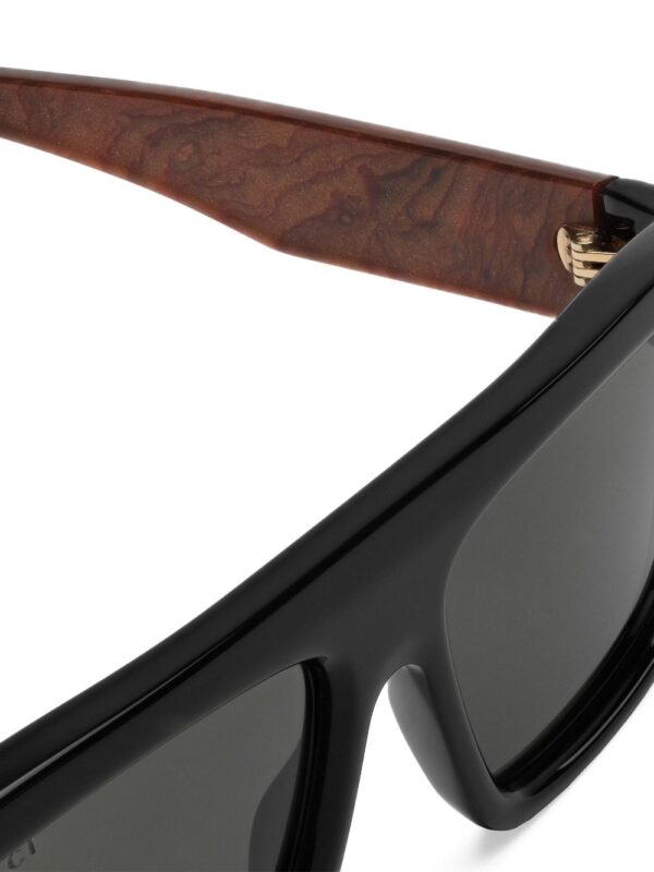 Gucci Eyewear tortoiseshell-effect detail rectangle-frame sunglasses - Image 3