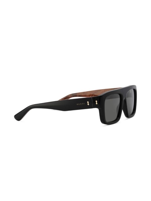 Gucci Eyewear tortoiseshell-effect detail rectangle-frame sunglasses - Image 2
