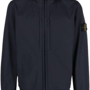 Stone Island logo-patch zip-front hooded jacket