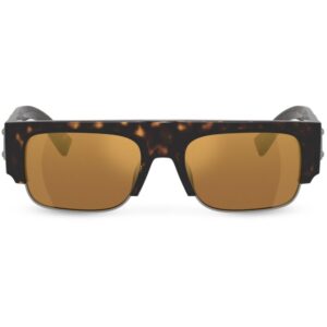 Dolce & Gabbana Eyewear logo-plaque tortoiseshell rectangle-frame sunglasses