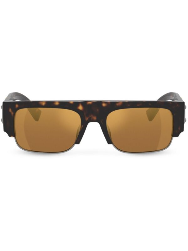 Dolce & Gabbana Eyewear logo-plaque tortoiseshell rectangle-frame sunglasses