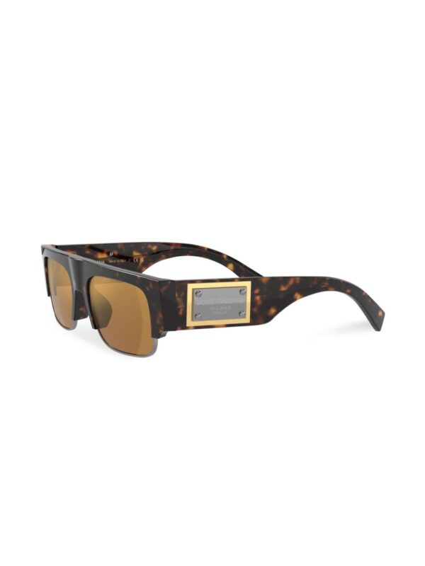 Dolce & Gabbana Eyewear logo-plaque tortoiseshell rectangle-frame sunglasses - Image 2