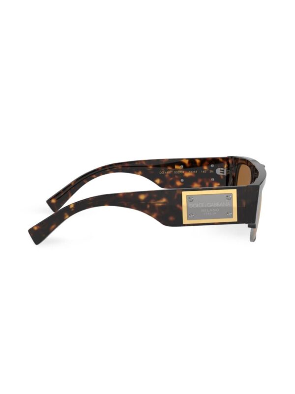 Dolce & Gabbana Eyewear logo-plaque tortoiseshell rectangle-frame sunglasses - Image 5