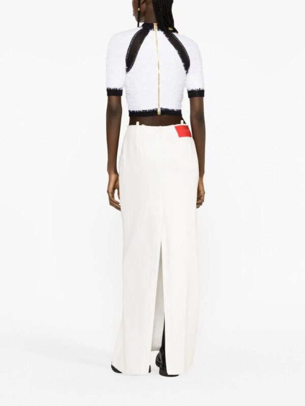 Balmain  button-embellished tweed crop top - Image 3