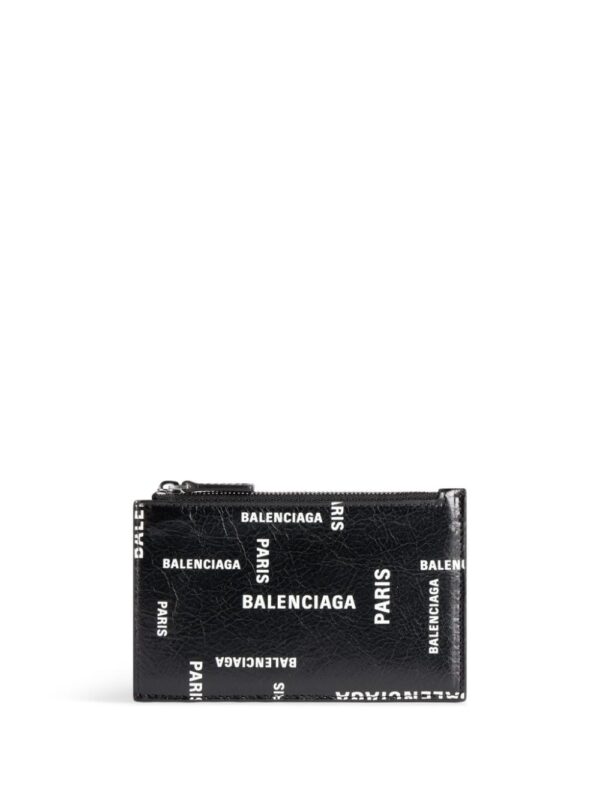 Balenciaga logo-print leather cardholder
