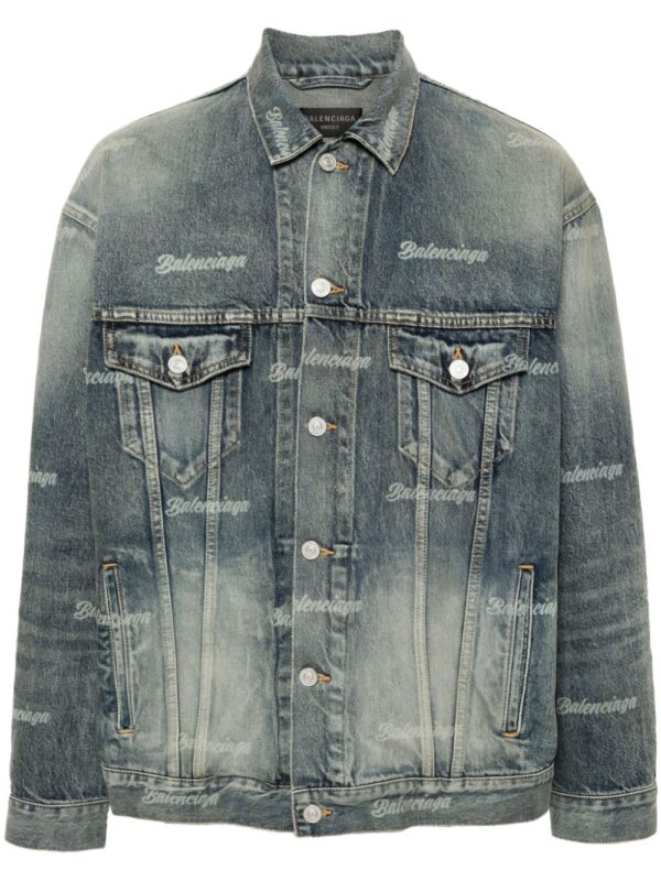 Balenciaga  logo-print denim jacket