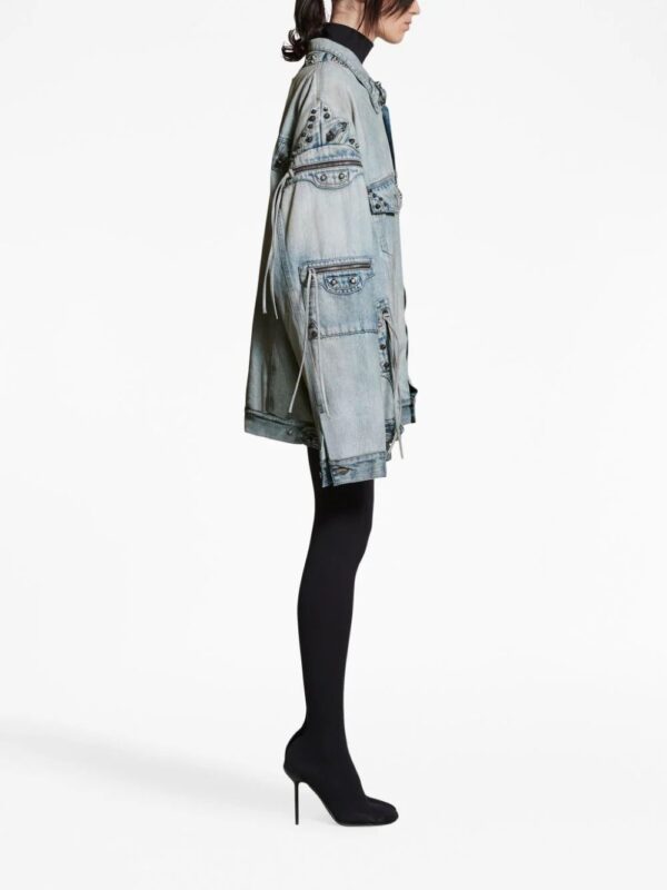 Balenciaga  stud-detail denim jacket - Image 3