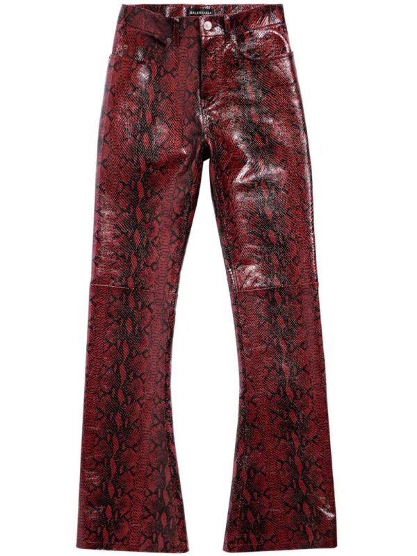 Balenciaga  snakeskin-print leather trousers