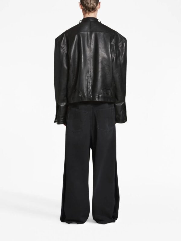 Balenciaga  boxy faux-leather jacket - Image 4
