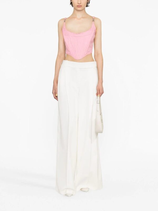 Versace  logo-jacquard corset top - Image 2