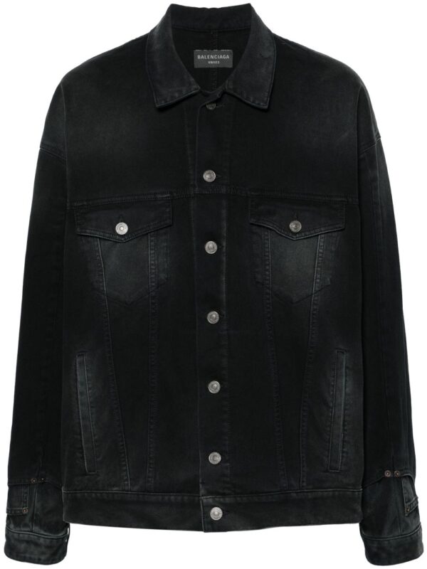 Balenciaga  washed-denim button-up jacket