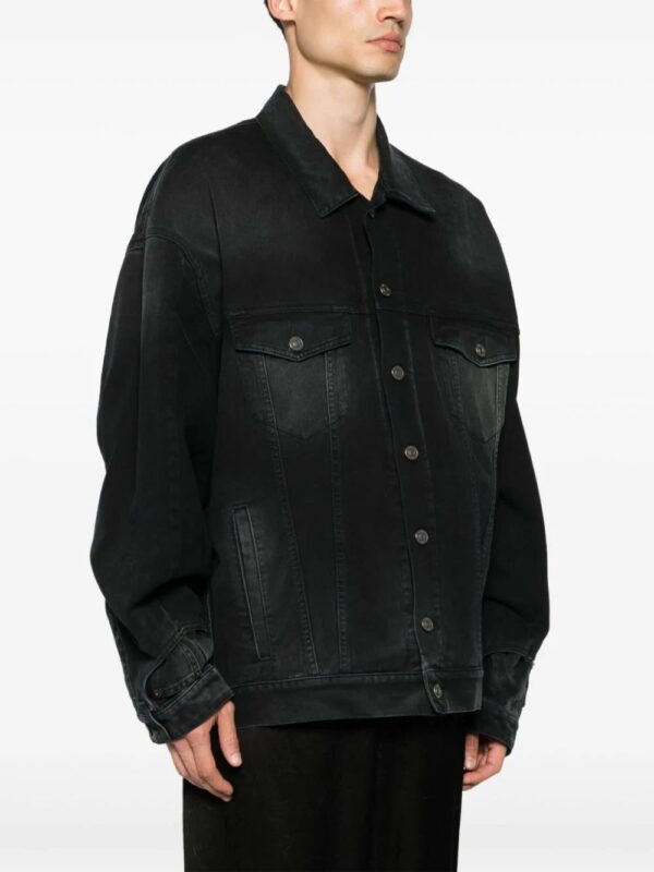 Balenciaga  washed-denim button-up jacket - Image 4