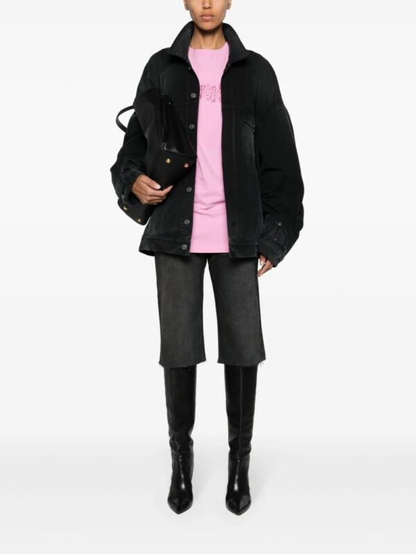Balenciaga  washed-denim button-up jacket - Image 2