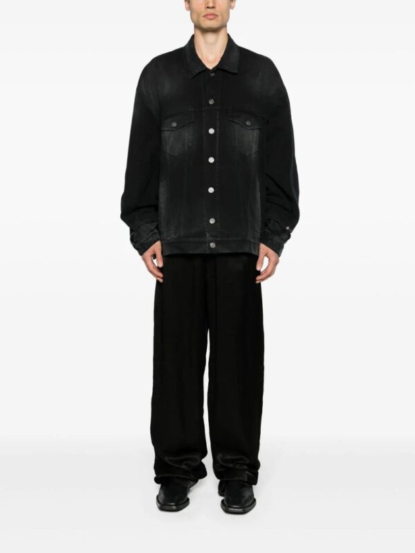 Balenciaga  washed-denim button-up jacket - Image 3