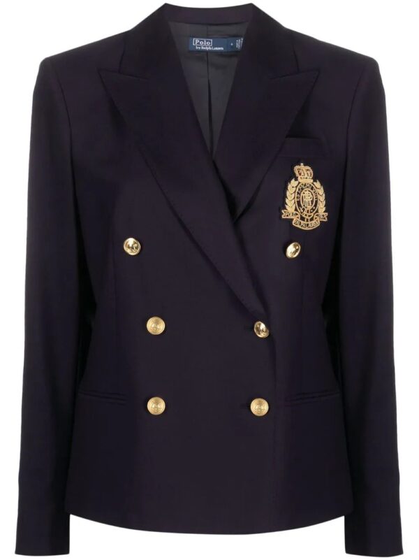 Polo Ralph Lauren  crest-embroidered double-breasted blazer
