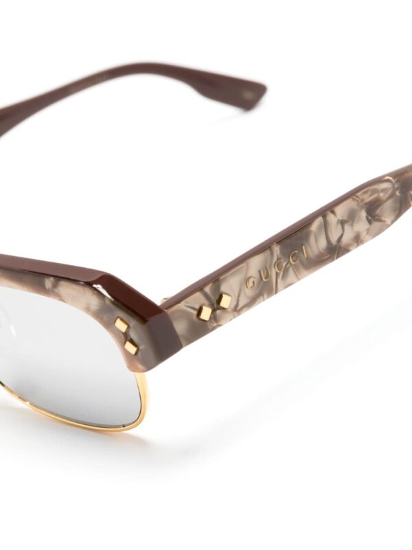 Gucci Eyewear logo-lettering rectangle-frame sunglasses - Image 3