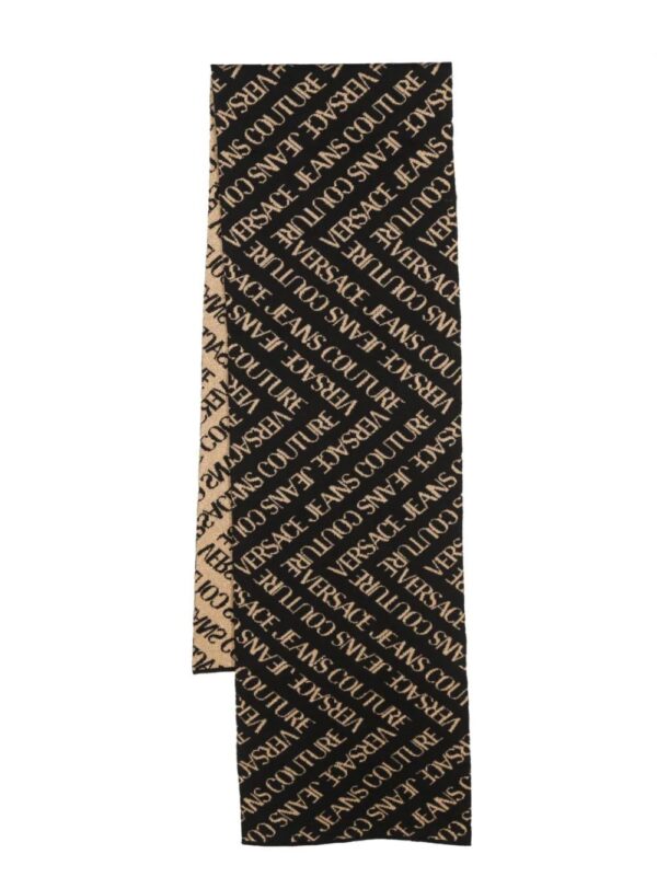Versace Jeans Couture  logo intarsia-knit scarf