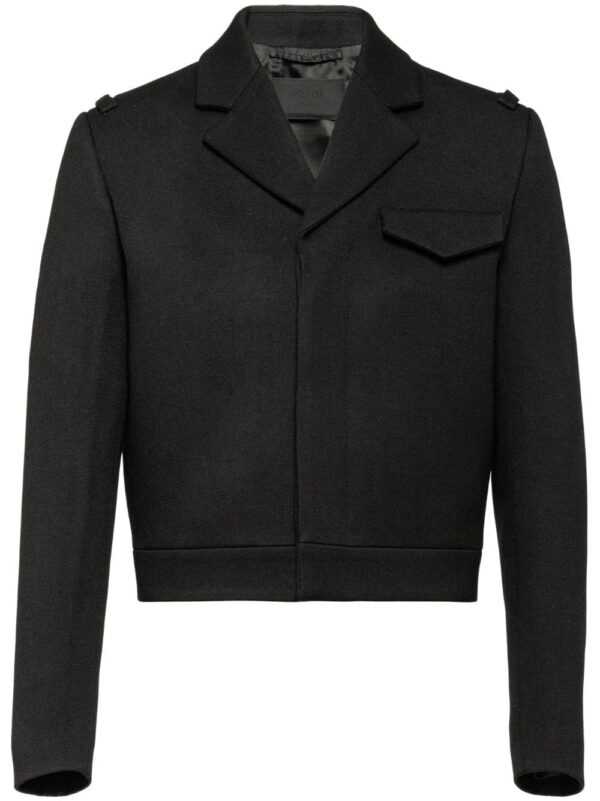 Prada  notched-lapels cropped wool jacket