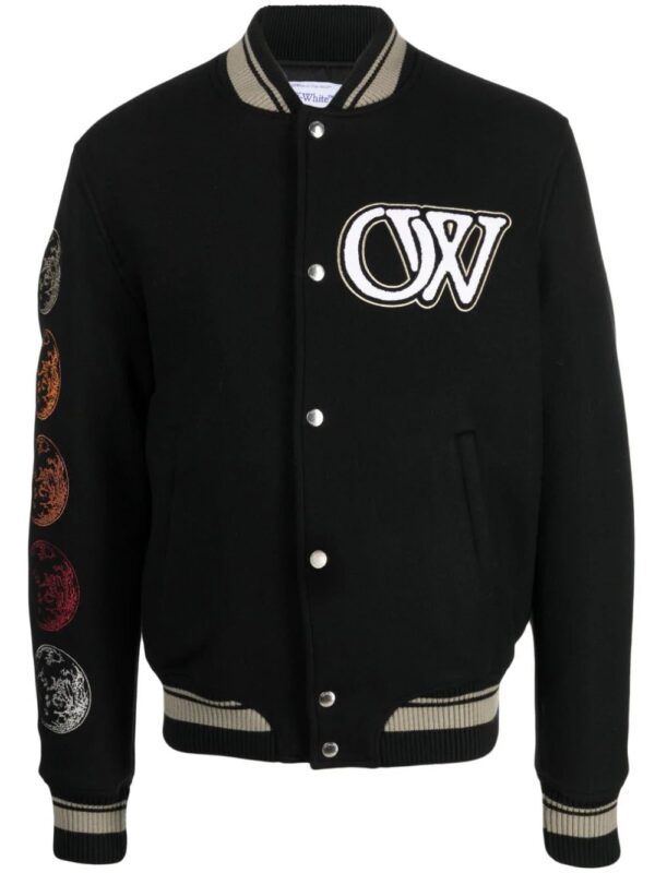 Off-White  logo-appliqué bomber jacket