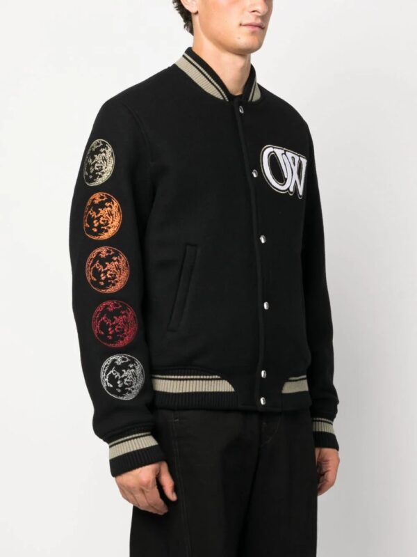 Off-White  logo-appliqué bomber jacket - Image 4
