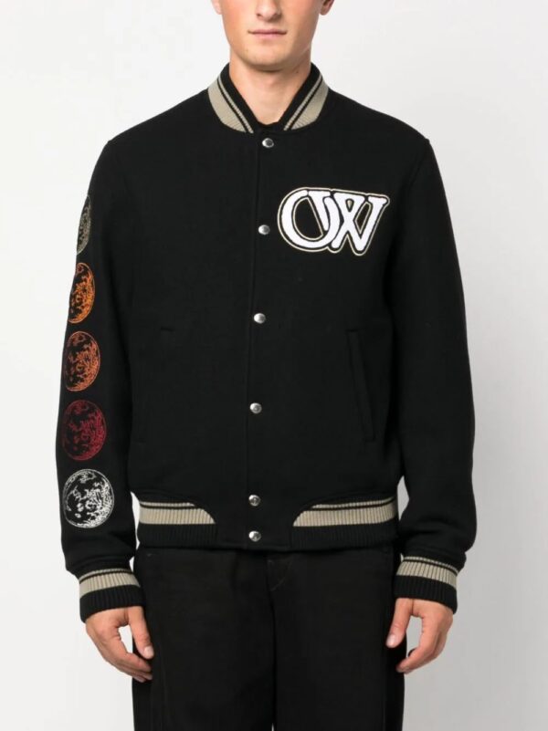 Off-White  logo-appliqué bomber jacket - Image 3