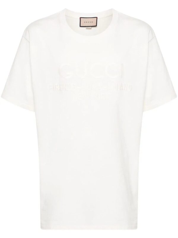 Gucci  logo-embroidered cotton T-shirt