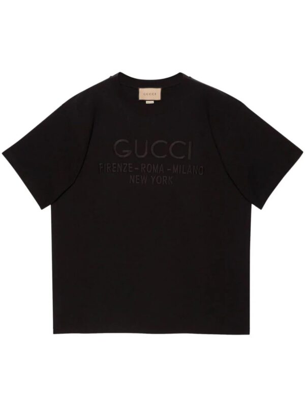 Gucci  logo-embroidered cotton T-shirt