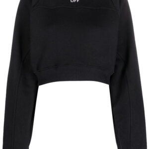 Off-White  logo-print cropped cotton sweatshirt