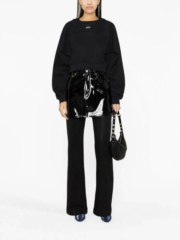 Off-White  logo-print cropped cotton sweatshirt - Image 2