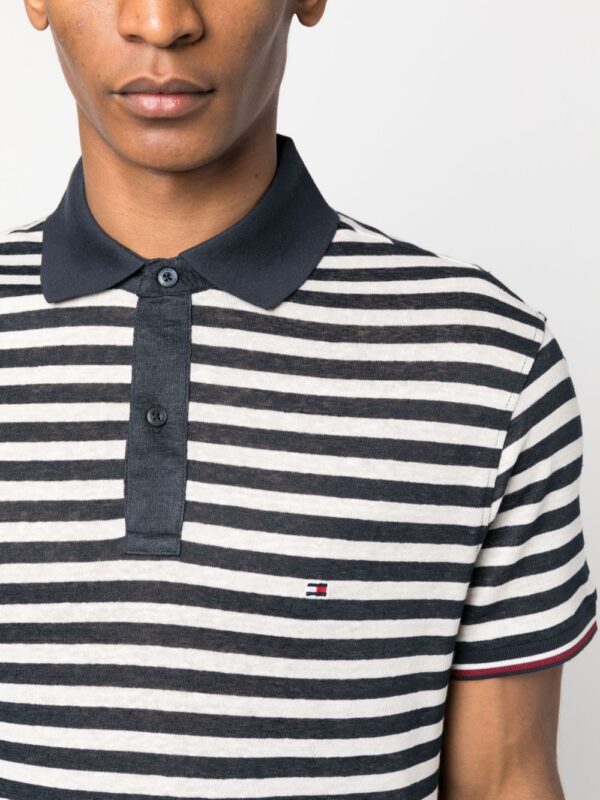 Tommy Hilfiger logo-patch striped polo shirt - Image 5