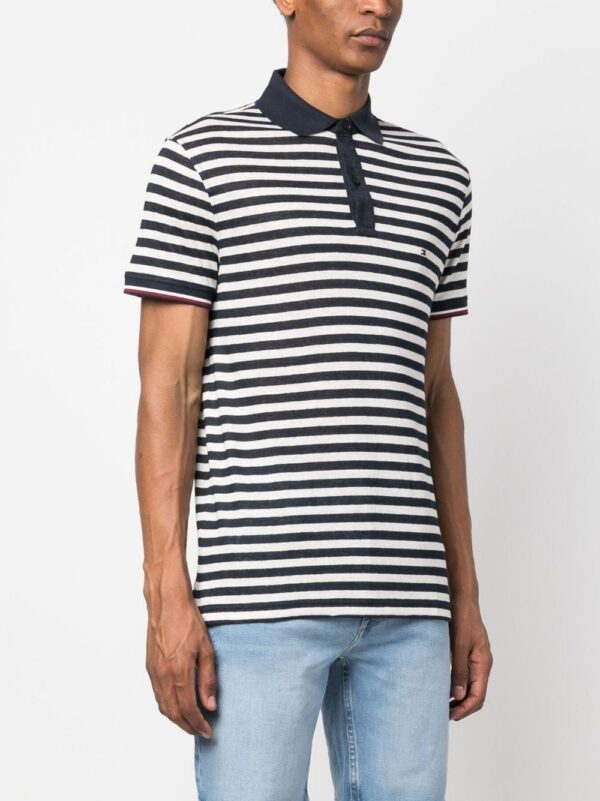 Tommy Hilfiger logo-patch striped polo shirt - Image 3