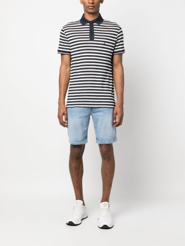 Tommy Hilfiger logo-patch striped polo shirt - Image 2