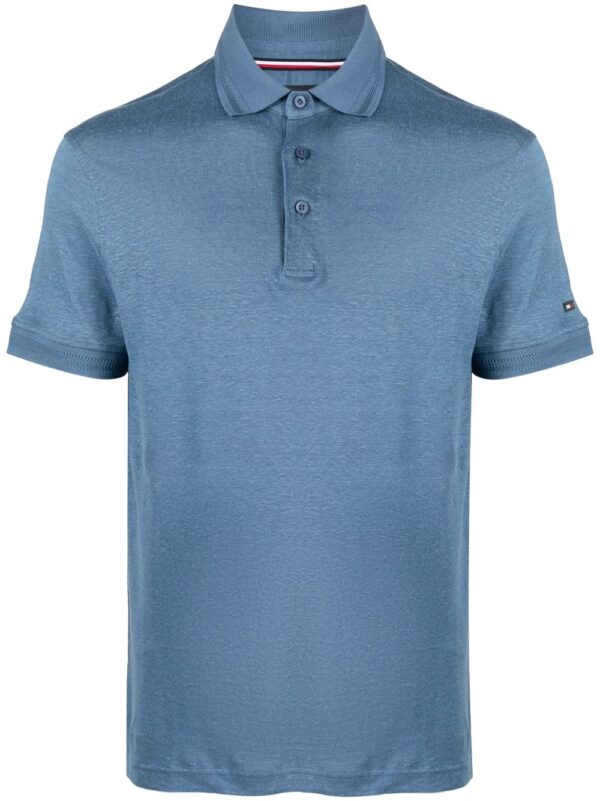 Tommy Hilfiger logo-plaque slub polo shirt