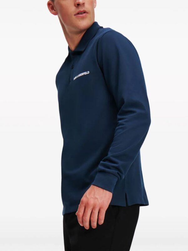 Karl Lagerfeld  logo-print piqué organic cotton polo shirt - Image 4