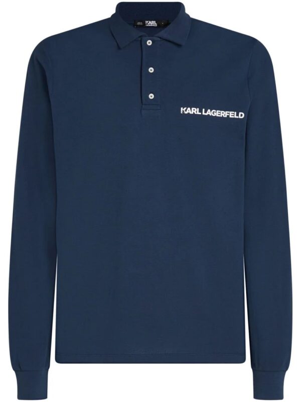 Karl Lagerfeld  logo-print piqué organic cotton polo shirt