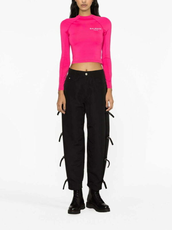 Balmain  logo-print crop top - Image 2