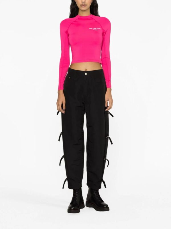 Balmain  logo-print crop top - Image 2