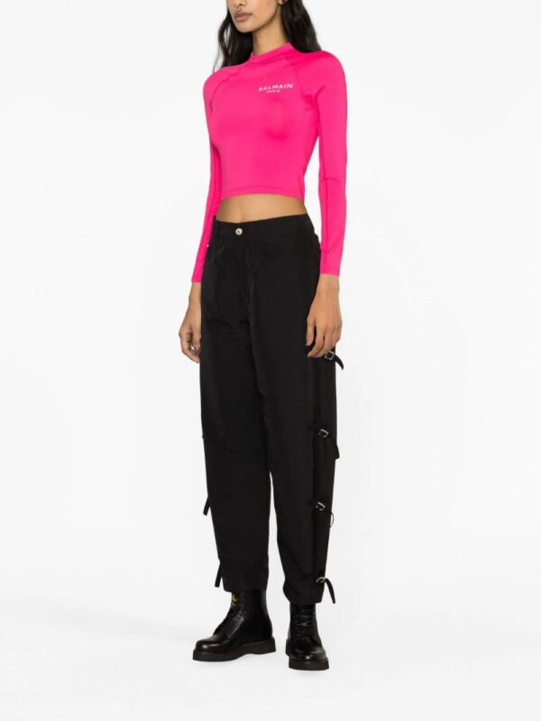 Balmain  logo-print crop top - Image 3