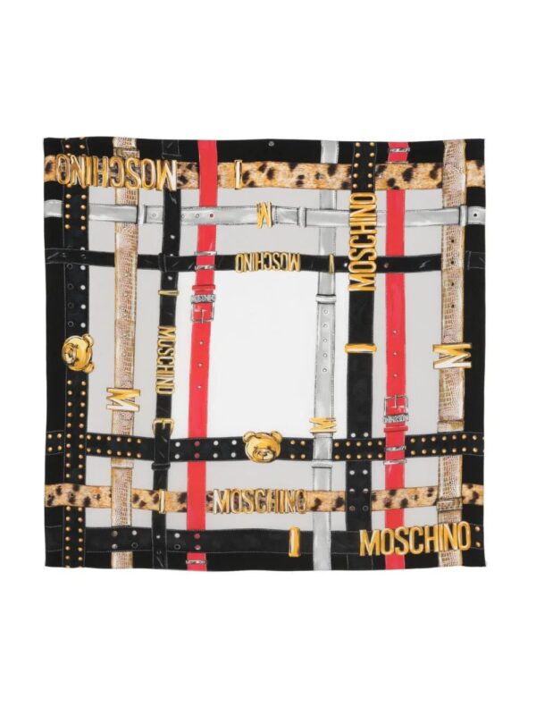Moschino  Teddy Bear-motif silk scarf