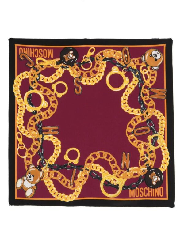 Moschino  chain-print silk scarf