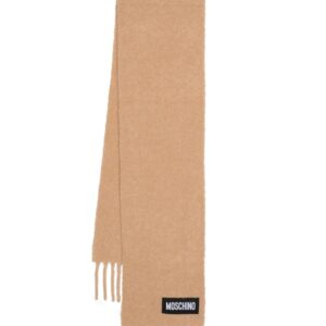Moschino  frayed-edge wool-blend scarf