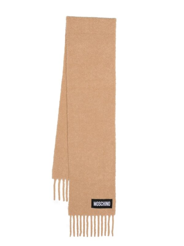 Moschino  frayed-edge wool-blend scarf