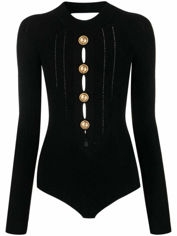 Balmain  button-embellished knitted bodysuit