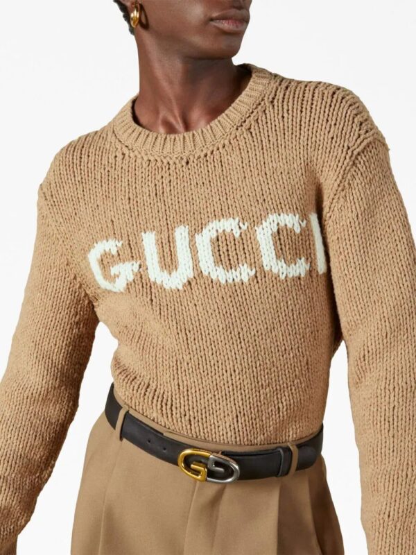 Gucci  intarsia-knit logo wool jumper - Image 4